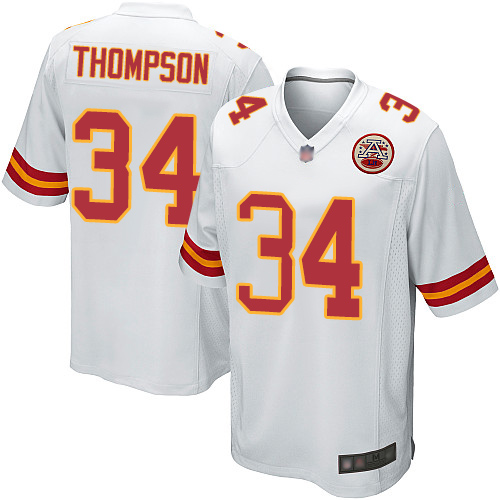 Men Kansas City Chiefs 34 Thompson Darwin Game White Football Nike NFL Jersey